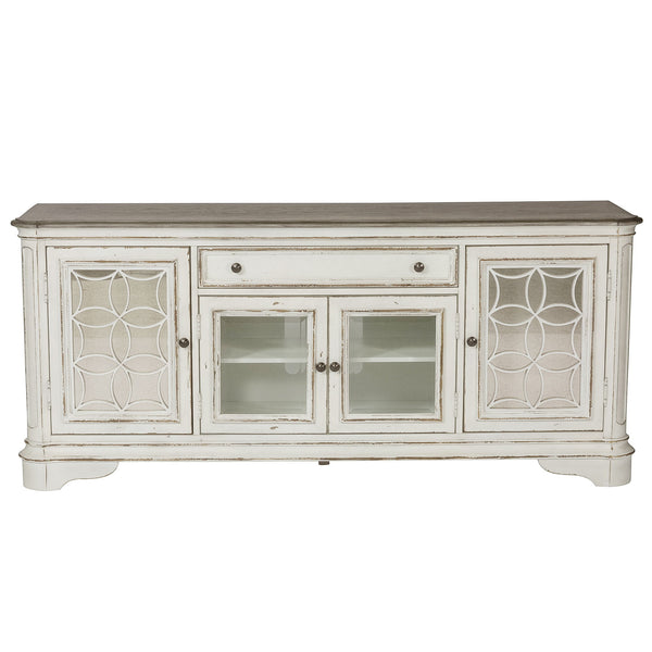 Magnolia Manor - Entertainment TV Stand (Glass Doors) - Antique White