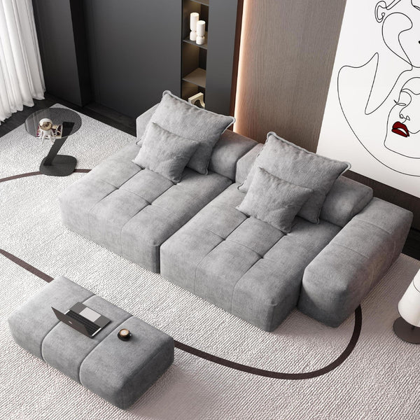 Modern Oversized, Modular Sectional Sofa With Pillows
