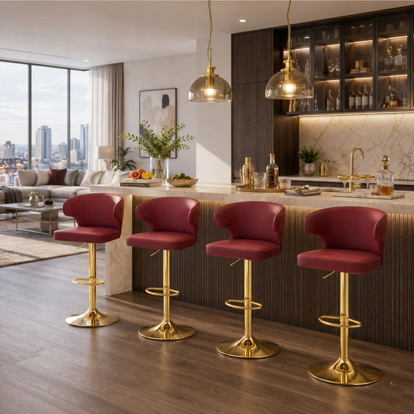 Adjustable Swivel Bar Chair With High Back Support