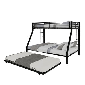 Bunk Bed For Kids, Convertible Frame With Ladders & Guardrail