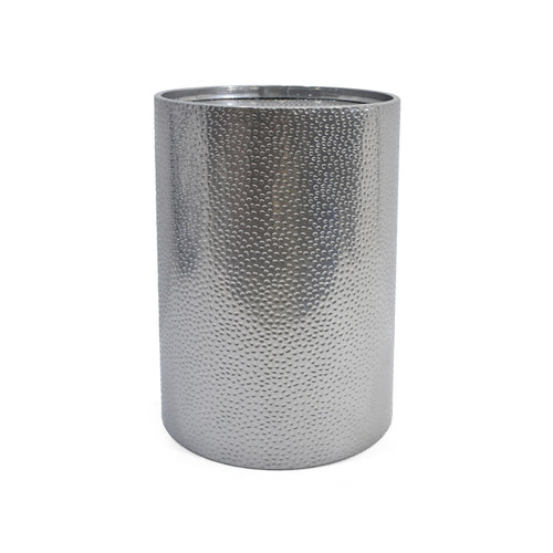 Modern Round Accent Table With Hammered Surface