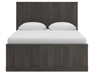 Shaehartin - Queen Panel Platform Bed - Dark Brown