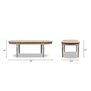 Colette - Oval Dining Table - Blue / Gray