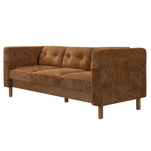 3 Seater Sofa With Square Arms, Tufted Pillow Back For Living Room