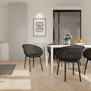 2 Piece Durable Single Chair With Hollow Out Design