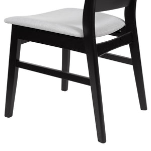 5 Piece Dining Set With 1 Table And 4 Upholstered Chairs - Black / Light Gray