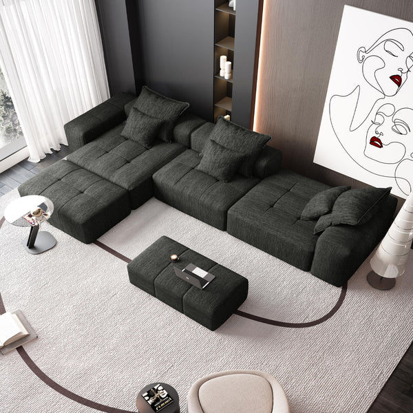 Modern Oversized Diy Combination, Modular Sectional Sofa With Pillows