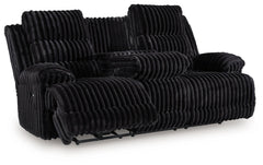 Rhine Falls - Reclining Power Sofa With Drop Down Table - Onyx