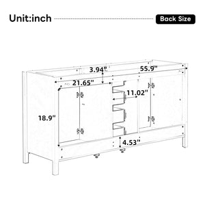 59.1" Minimalist Double Sink Bathroom Vanity With Top, Soft Close Doors & Drawers - White