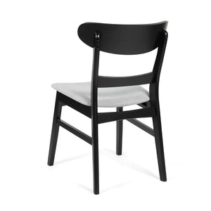 5 Piece Dining Set With 1 Table And 4 Upholstered Chairs - Black / Light Gray