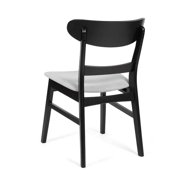 5 Piece Dining Set With 1 Table And 4 Upholstered Chairs - Black / Light Gray