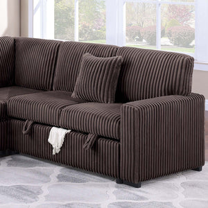 Convertible Sectional Upholstered Sleeper Sofa With Storage Chaise