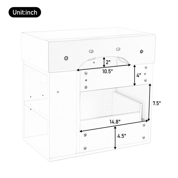 Modern Wall Mounted Bathroom Vanity With Sink, Soft Close Drawer, Adjustable Shelf, Toilet Paper Holder