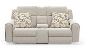 Micah - Power Headrest Power Deep Seat Reclining Console Loveseat - Oatmeal