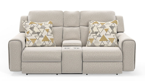Micah - Power Headrest Power Deep Seat Reclining Console Loveseat - Oatmeal