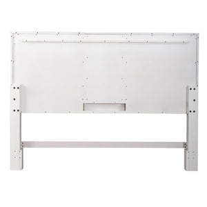 Mirage - King Travertine Panel Headboard - Wirebrushed White