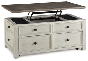 Bolanburg - Lift Top Cocktail Table - White / Brown / Beige
