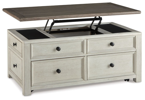 Bolanburg - Lift Top Cocktail Table - White / Brown / Beige