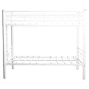 Metal Bunk Bed For Kids, Convertible Bedframe With Ladders & Guardrail