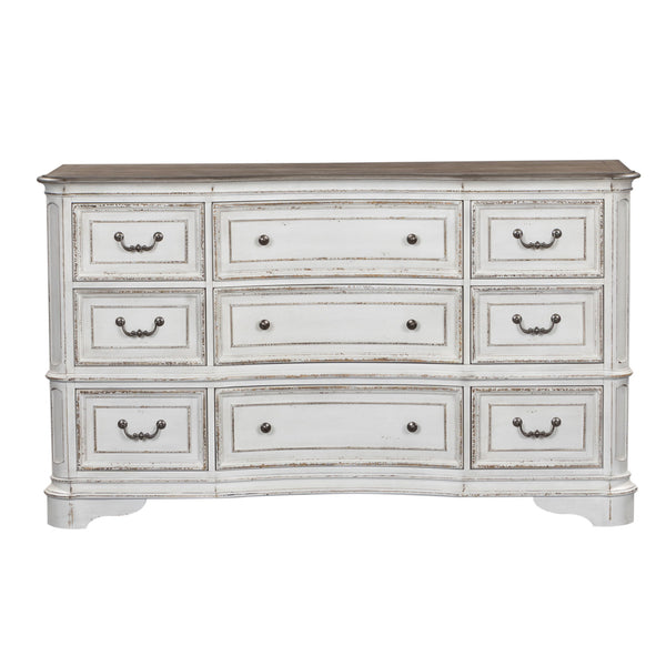 Magnolia Manor - 9 Drawer Dresser - Antique White