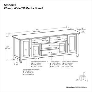 Amherst - Wide TV Media Stand - Rustic Natural Aged Brown