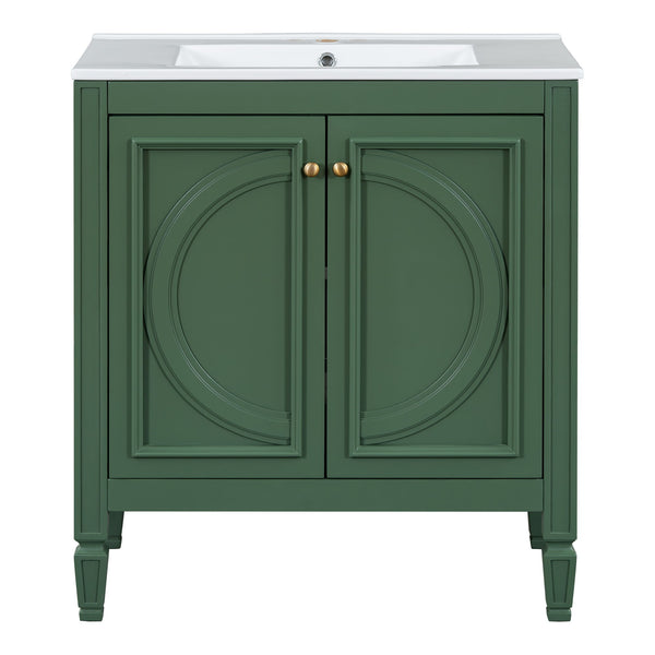 Bathroom Vanity With Sink With 2 Doors And Adjustable Shelf