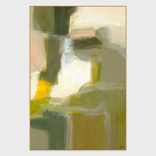 Crave I - 40" x 60" Painting Art by Buddy Whitlock - Green / Beige