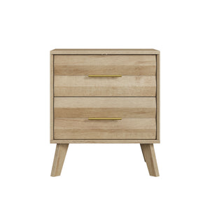 Medieval Double Drawer Bedside Table