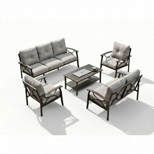 Patio Furniture Set With Coffee Table And Cushions For Backyard