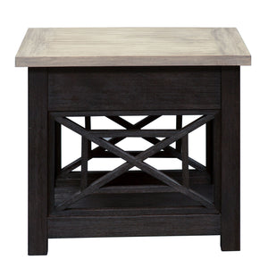 Heatherbrook - Drawer End Table - Charcoal & Ash