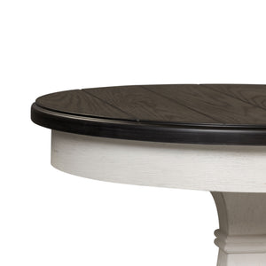 Allyson Park - Chair Side Table - Wirebrushed White / Charcoal