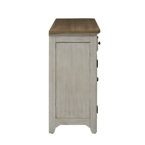 Farmhouse Reimagined - Server - Antique White / Chestnut Tops