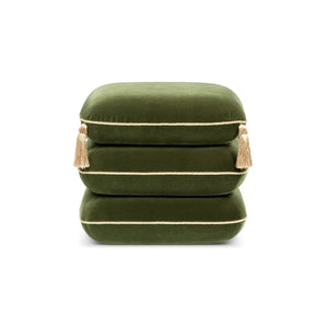 Monarch - Tassled Ottoman - Olive Green