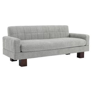 Modern Loveseat Sofa, 2 Seater With Square Arms For Living Room
