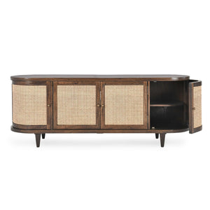 Teresa - 4 Door Buffet - Walnut / Natural Brown