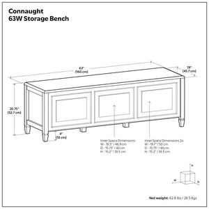 Connaught - Large Storage Bench Trunk - Dark Brown