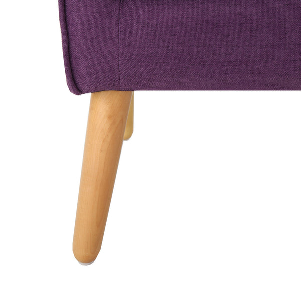 Modern Arm Chair With Tufted Back And Wooden Legs