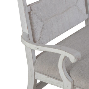 River Place - Panel Back Bench - Riverstone White & Tobacco