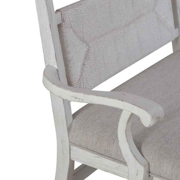 River Place - Panel Back Bench - Riverstone White & Tobacco