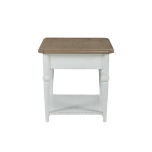 Turnberry Park - Rectangular End Table - Washed White