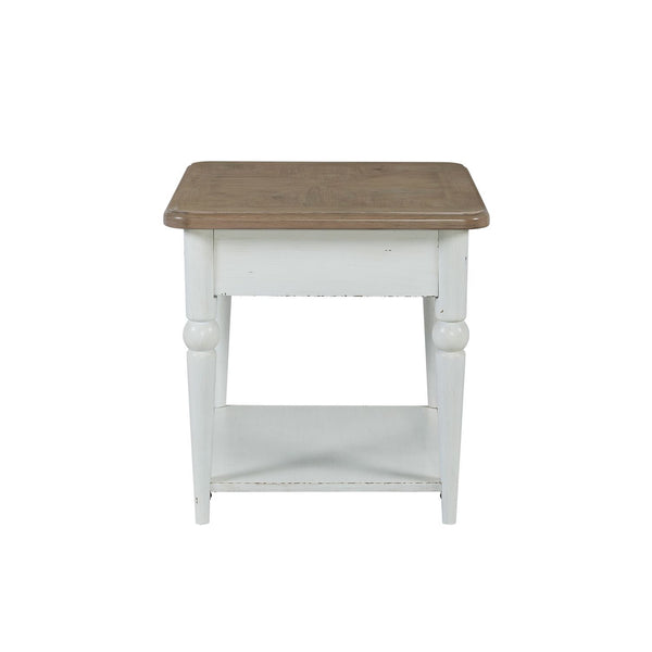 Turnberry Park - Rectangular End Table - Washed White