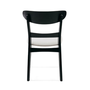 Dining Chairs With Upholstered Seat (Set of 2) - Black / Light Beige