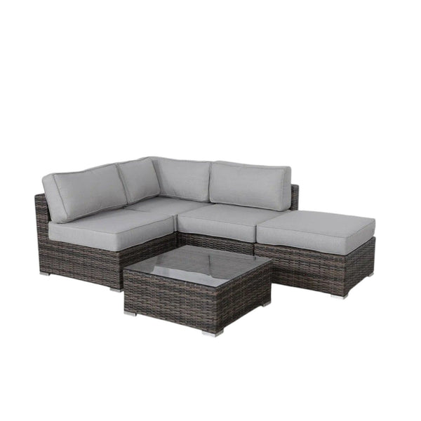 Seating Set With Cushions Handcrafted Wicker Design