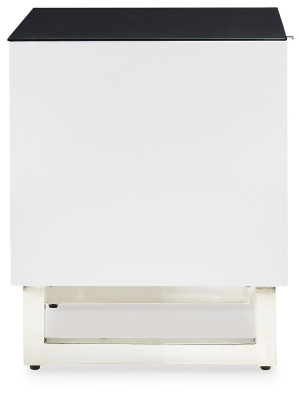 Gardoni - Rectangular End Table - White / Black