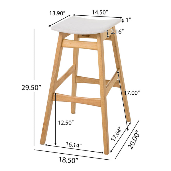 Modern Bar Stool Set With Upholstered Seating