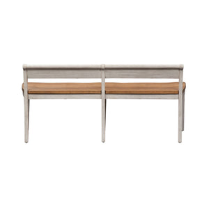 Farmhouse Reimagined - Bench - Antique White / Chestnut Tops