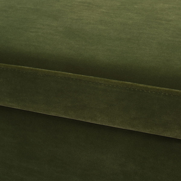 Knox - Square Storage Cocktail Ottoman - Olive Green