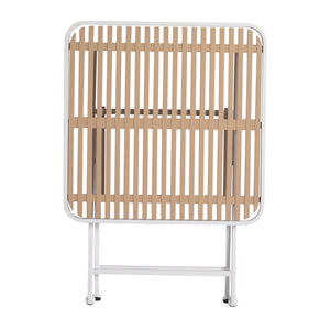 Modern Folding Square Table, Water Proof And Wear Resistant - Apricot / White
