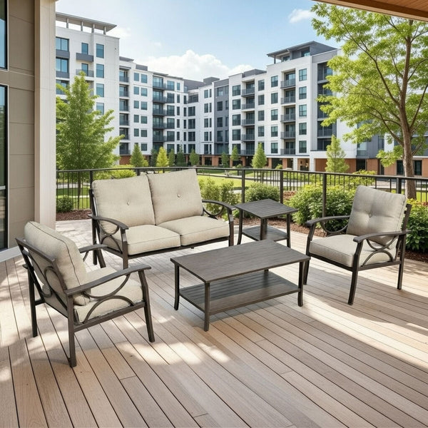 Patio Furniture Set & Coffee Table For Backyard
