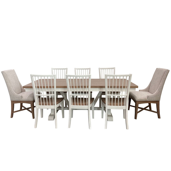 Americana Modern Dining - Trestle Dining Table With Extensions - Cotton